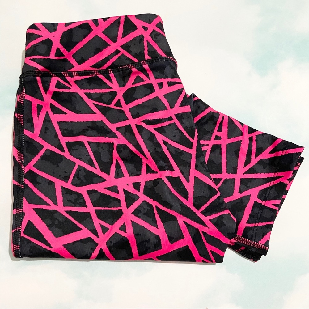 JILLIAN MICHAELS Pink and Black Printed Leggings